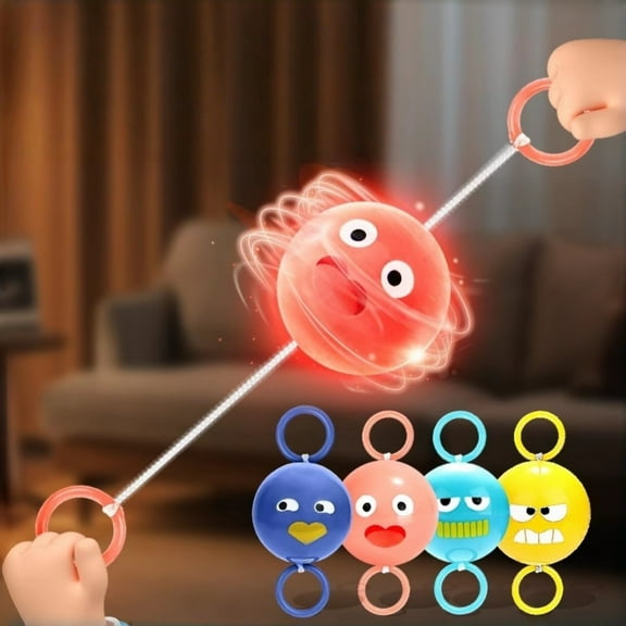 Danhjin Flywheel Spinning Toy, Flashing Whistle String Spinning Top for Kids, Hand-Eye Exercise Fun Rope Pulling Yo Yo