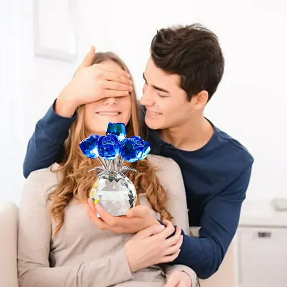 Danhjin Forever Flowers, Roses Crystal Ornaments with Sparkling Design for Car Interior Decoration and Home Decoration as Birthday Gift for Women