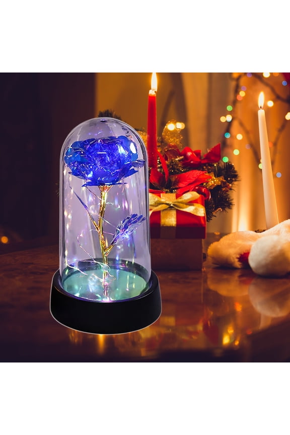 Forever Rose, Light Up Eternal Rose in Glass Dome for Women Birthday Gifts for Mom on Valentine's Day as Romantic Home Decoration and Gift
