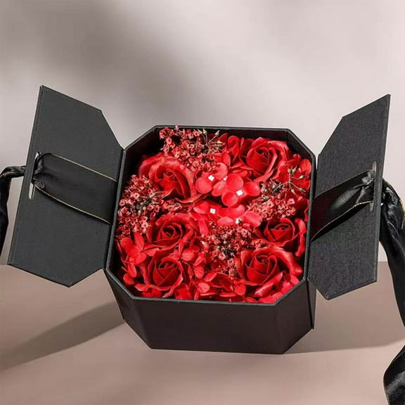 Danhjin Forever Roses in a Box, Preserved Roses Eternal Fresh Flower Gift Box for The Worthwhile Person, Valentine's Day Birthday Anniversary Wedding Home Decor, Rose Box with Lid