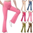 thumbnail image 1 of Girls Flare Leggings High Waisted V Intersect Casual Yoga Flared Pants with Pockets Pants for 5-22 Years Summer Saving, 1 of 7