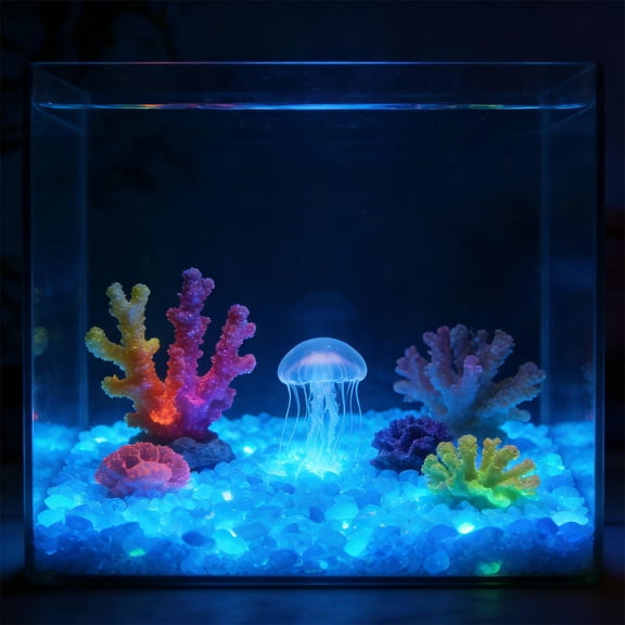 Danhjin Glow in the Dark Rocks Stones, Aquarium Vase Fluorescent Gravel Landscaping, Glow Rocks 0.12-0.2in