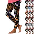 thumbnail image 1 of Danhjin Halloween Leggings for Women Print Stretchy High Waist Slim Graphic Yoga Pants Casual Workout Gym Running Comfy Soft Trousers, 1 of 6