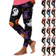 thumbnail image 1 of Danhjin Halloween Leggings for Women Print Stretchy High Waist Slim Graphic Yoga Pants Casual Workout Gym Running Comfy Soft Trousers, 1 of 6