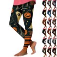 thumbnail image 1 of Danhjin Halloween Leggings for Women Print Stretchy High Waist Slim Graphic Yoga Pants Casual Workout Gym Running Comfy Soft Trousers, 1 of 6