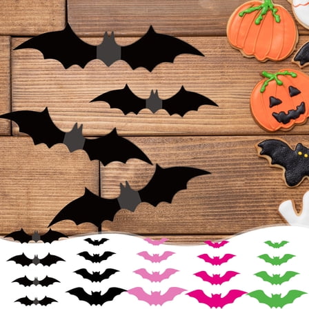 Danhjin Halloween Stickers Window Clings Bats Wall Decals for Party Decor Three-dimensional Flying Bats Scary Halloween Decorations