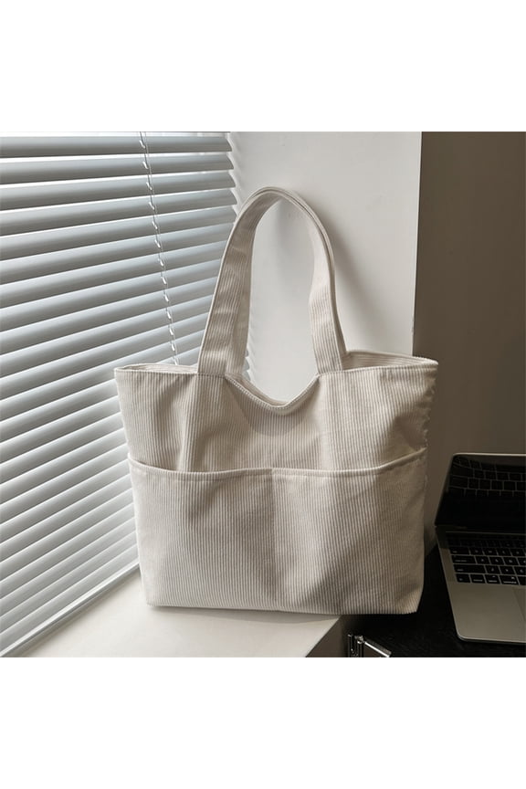 Handbags Large Capacity Corduroy Shoulder Tote Organizer for Commute Daily