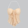 thumbnail image 1 of Danhjin Lace Halter Top for Women Sleeveless Solid Color Summer Backless Casual Camisole Shirts Spring Lightweight Going Out Fashion Soft Bow Top, 1 of 7