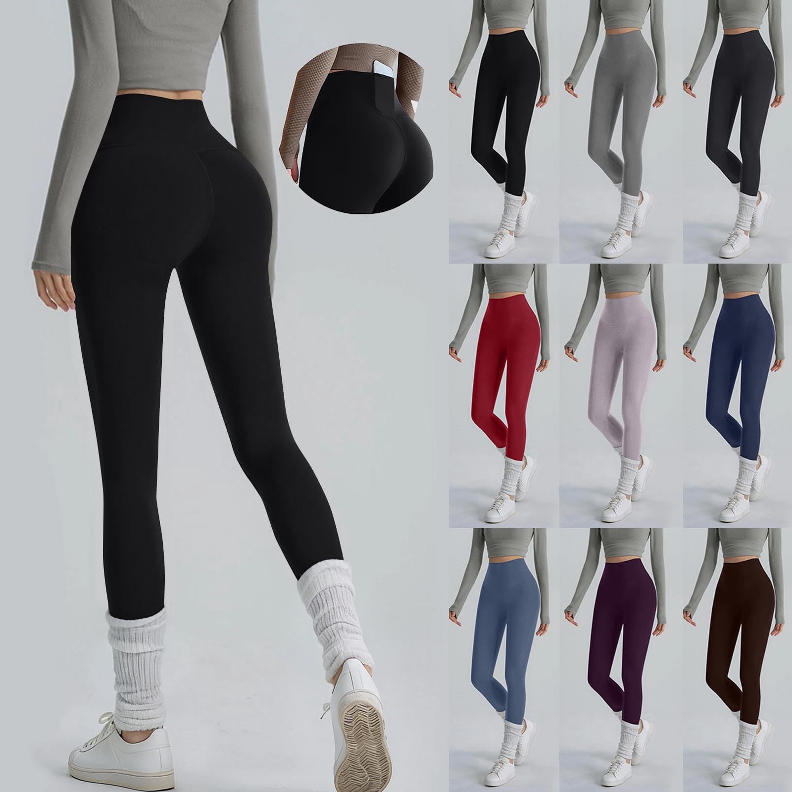 Danhjin Leggings For Women High Waisted tummy controlling Yoga Running ...