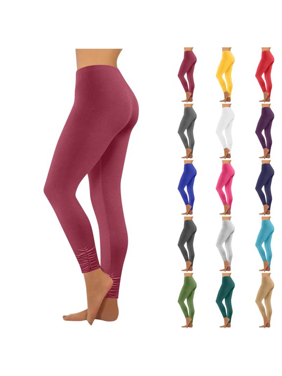 Leggings for Women Stretchy High Waist Slim Yoga Pants Tummycontrol Casual Workout Gym Running Comfy Soft Trousers