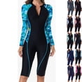 thumbnail image 1 of Danhjin Long Sleeve Swimsuits for Women Boy Leg RashGuard 1 Piece Set Swimwear Zipper Front Slim Surfing Swimming Summer Beach Bathing Athleti Swim Suits, 1 of 7