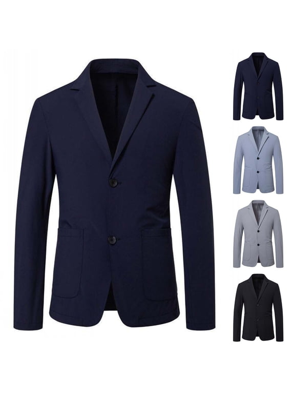 Men's Blazer Jackets Business Casual Lapel Button Down Formal Long Sleeve Suit Jackets Dress Office Work Wedding Guest Outwear Coats