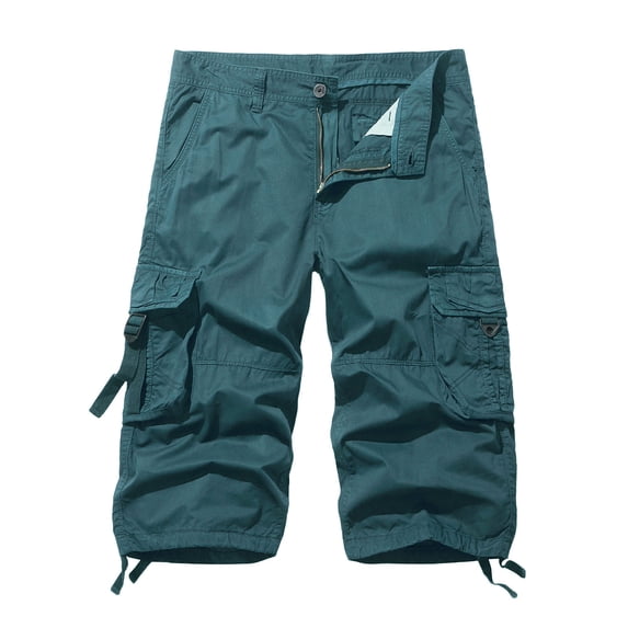 Danhjin Men's Cargo Shorts 7 Inch Elastic Waist Loose Casual Button Stretch Lightweight Wear Hiking Pocket Classic Cargo Stretch Short With Multi Pockets