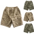 thumbnail image 1 of Danhjin Men's Cargo Sports Shorts 5 Inch Loose Casual Stretch Lightweight Solid color Hiking Shorts, 1 of 9