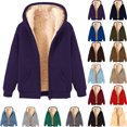 thumbnail image 1 of Danhjin Men's Fleece Lined Hoodies Unisex Full Zipper Jacket Thicken Loose Long Sleeve Sweatshirts Fall Winter Casual Comfy Cozy Warm Outwear Coat, 1 of 4