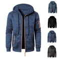 thumbnail image 1 of Danhjin Men's Hooded Jacket Zip-up Hoodies Long Sleeve Causal Sweatshirts Fall Winter Drawstring Solid Color Outwear Coat with Zipper Pockets, 1 of 6