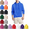thumbnail image 1 of Danhjin Men's Hoodies Pullover Hooded Sweatshirts Fall Winter Comfy Casual Long Sleeve Tops Fashion Stylish Loose Solid Color Shirt Blouses, 1 of 7
