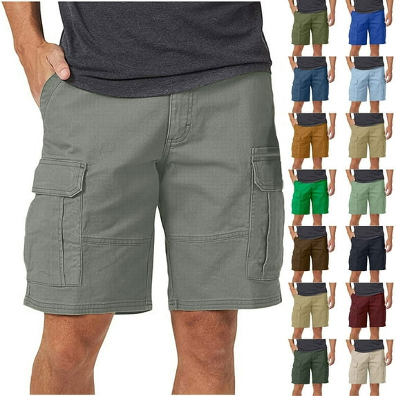 Danhjin Men's Outdoor Quick Dry Hiking Cargo Shorts with Zipper Pockets - Summer Deals
