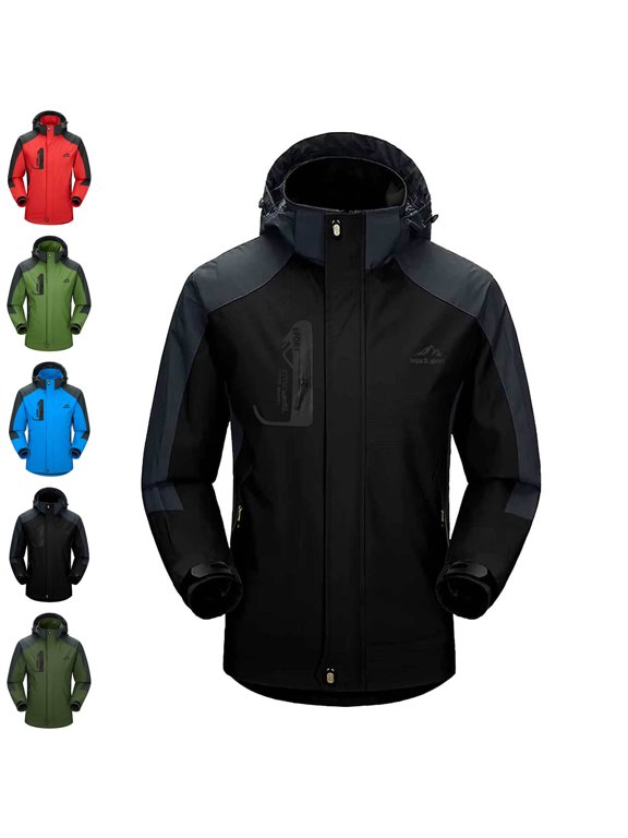 Men's Plus Size Rain Jackets Waterproof Raincoats Windbreak Long Sleeve Hiking Going out Traveling Cycling Zip up Fashion Outerwear(Available in 2XL to 6XL)