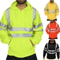 thumbnail image 1 of Danhjin Men's Safety Jackets Reflective Stripe Hooede Workwear Outdoor Fishing Cycling Zip up Long Sleeve Casual Outerwear Fashion Coats, 1 of 6