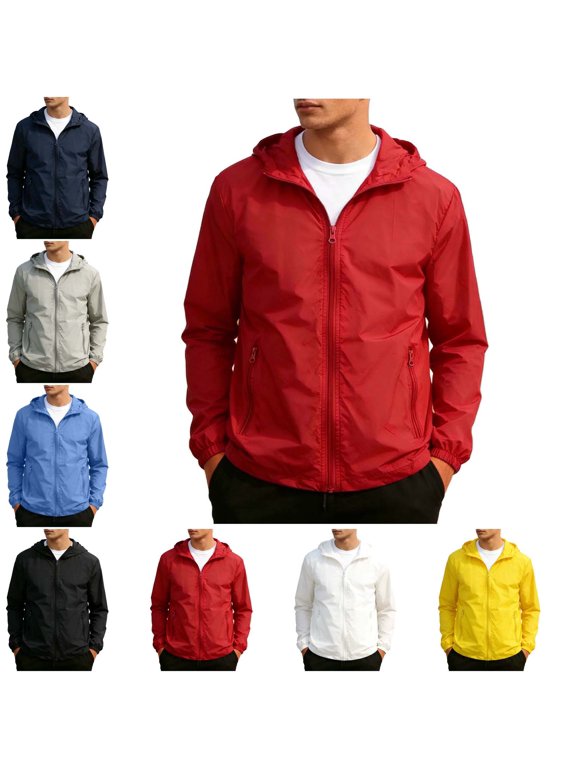 Men's Sun Protection Jackets Hooded Long Sleeve Outerwear Fishing Hiking Lightweight Full Zipper Jackets