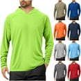 thumbnail image 1 of Danhjin Mens Hoodies Sweatshirt Long Sleeve Sun Protection Round Neck Tops Summer Causal Solid Color Lightweight Hiking Shirts, 1 of 7