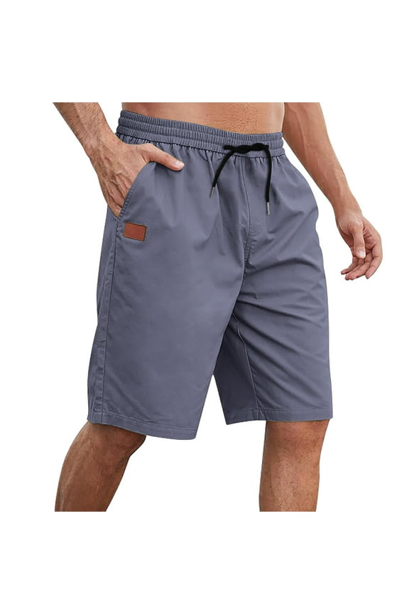 Danhjin Mens Shorts Cargo, 2024 Elastic Waist Bermuda Shorts Summer Casual Loose Multi Pockets Outdoor Jogger Short Cargos