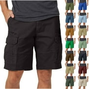 Danhjin Mens Shorts Cargo, 2024 Elastic Waist Bermuda Shorts Summer Casual Loose Multi Pockets Outdoor Jogger Short Cargos