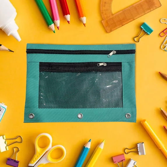 Danhjin Pencil Pouch for 3 Ring Binder, Transparent PVC Storage Bag Detachable Folder Large Capacity