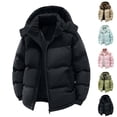 thumbnail image 1 of Danhjin Puffer Jackets for Men Thicken Hooded Windbreak Thermal Fall Winter Warm Outwear Casual Comfy Solid Color Quilted Coats, 1 of 10