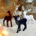 thumbnail image 1 of Danhjin Reindeer Christmas Decor, 5.12x3.35x0.79in Glitter Deer Figurines Miniature Gift Hanging Ornaments for Winter Display, Holiday Tabletop Decor, Christmas Village Scene, 1 of 9