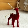 thumbnail image 1 of Danhjin Reindeer Christmas Decor, 5.12x3.35x0.79in Glitter Deer Figurines Miniature Gift Hanging Ornaments for Winter Display, Holiday Tabletop Decor, Christmas Village Scene, 1 of 8