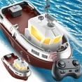 thumbnail image 1 of Danhjin Remote Control Boats for Kids, Mini 2.4G RC Rechargeable Boat with LED Lights, Great for Lake or Pool, 1 of 9