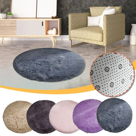 Danhjin Round Carpet, Multi-Use Bedroom Bedside Blanket and Guest Hall Floor Mat, Antislip Computer Chair Mat and Yoga Mat, Soft Washable Hanging Basket Rug for Living Room Kitchen Entryway, 39.37in
