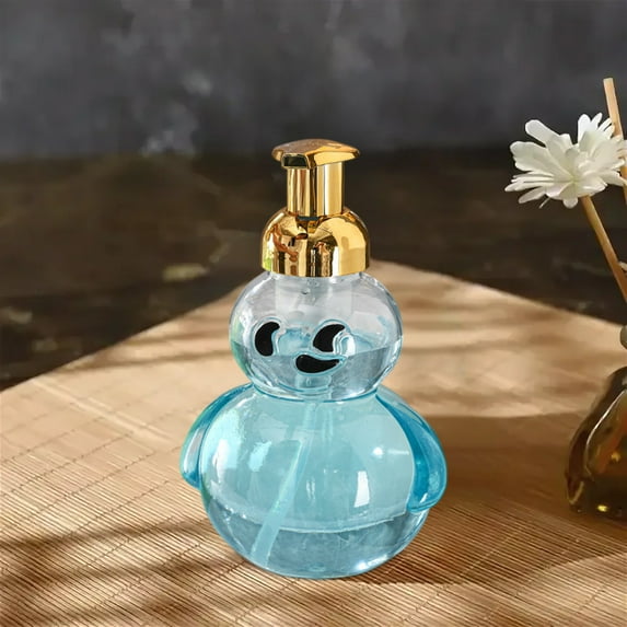 Danhjin Soap Dispenser, Cute Foaming Liquid Hand Soap Dispenser for Bathroom Kitchen, Operated Shampoo and Conditioner Dispenser with Pump, Modern Countertop Decor, 6.77x4.69in