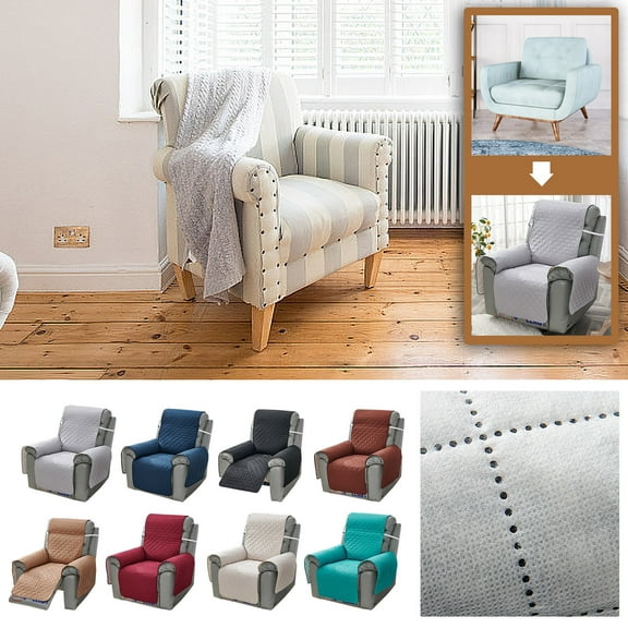 Danhjin Sofa Chair Covers with Integrated Cushion 10.63x1.97x11.02in, Wingback Armchair Slipcovers Waterproof Stretchable Furniture Protector for Living Room Bedroom, Machines Washable Pet Bed Cover