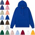 thumbnail image 1 of Danhjin Solid Color Hoodies for Men Fall Winter Pullover Sweatshirts Casaul Long Sleeve Tops Fashion Stylish Loose Hooded Shirts with Pocket, 1 of 4