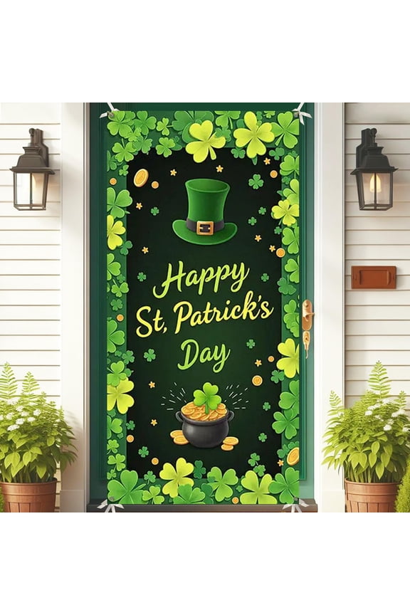 St Patricks Day Door Cover Outdoor for Outdoor Decoration Irish Festival Decoration