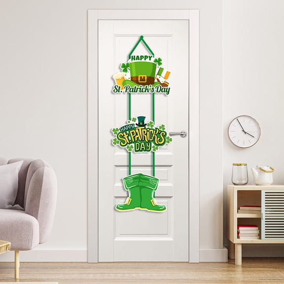 Danhjin St Patricks Day Door Hanger 3 PC Irish Print for Home Door Display