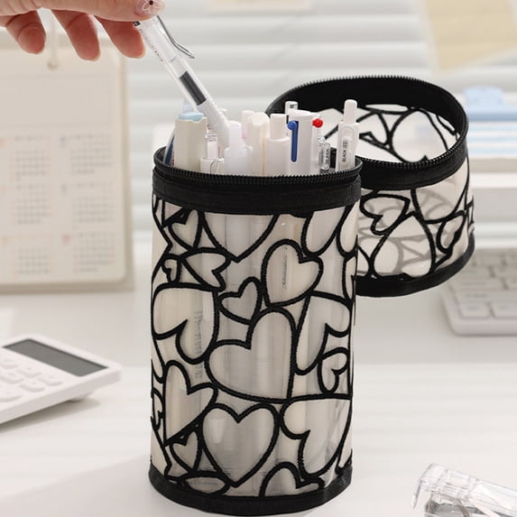 Danhjin Storage Bag, Large Capacity Mesh Round Makeup Brush Organizer for Cosmetics