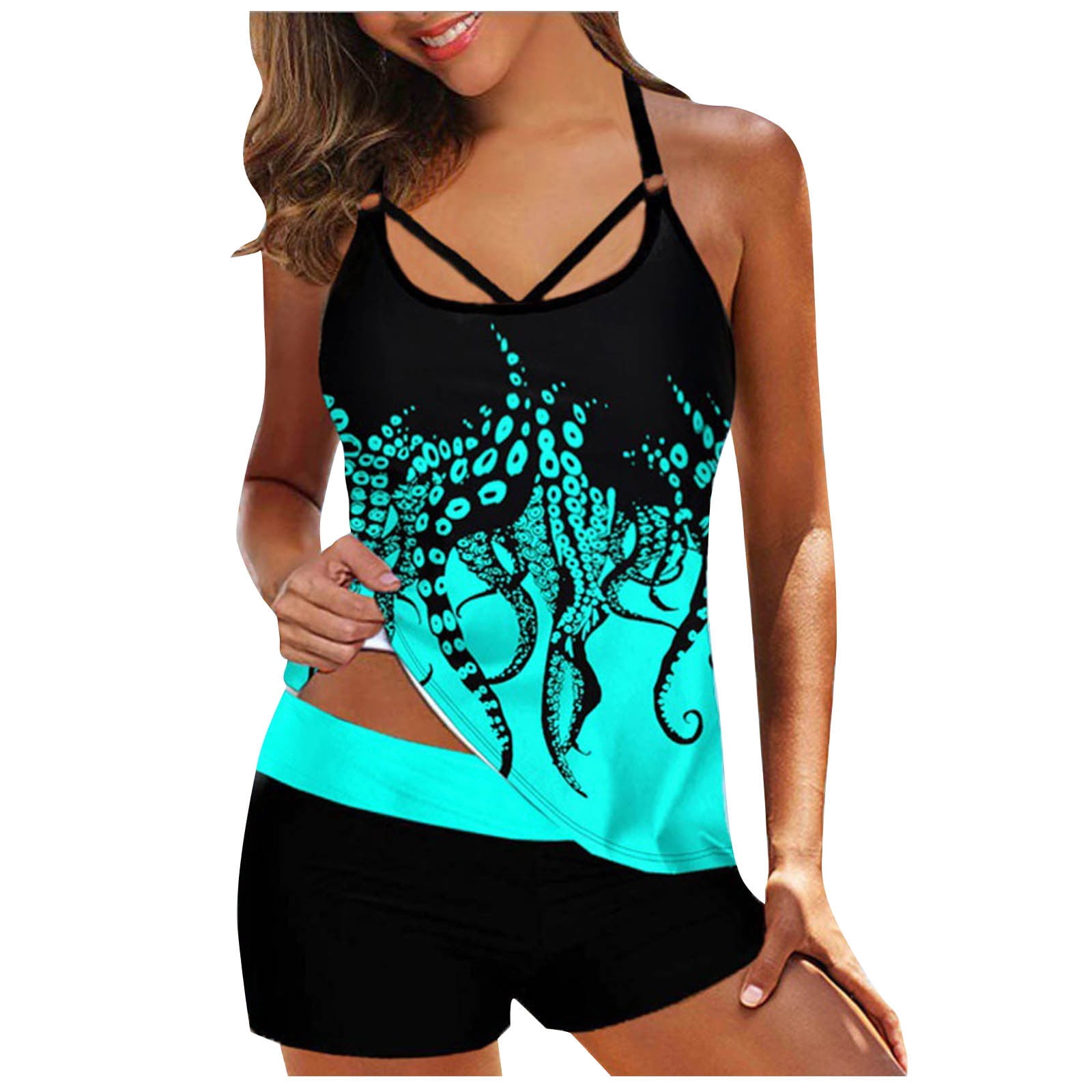 Danhjin Tankinis Swimsuits for Women Tummy Control Plus Size Bathing