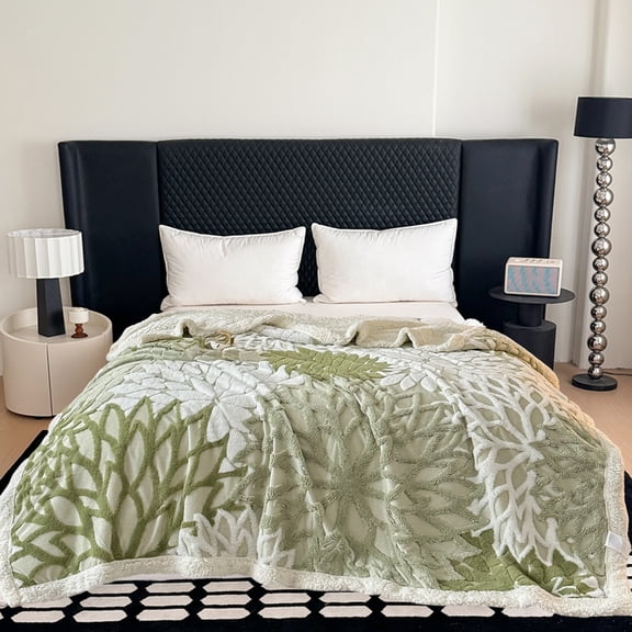 Danhjin Throw Blanket, Weighted Taffeta Lamb Cover Throw for Winter Office Nap, Warm and Cozy Blanket for Couch and Bed, 59" x 78"