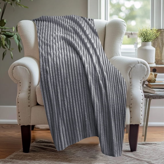 Danhjin Throw Blanket for Couch Soft Velvet Thick Warm Rabbit Plush Dark Grey 27.56x39.37in Gift Small