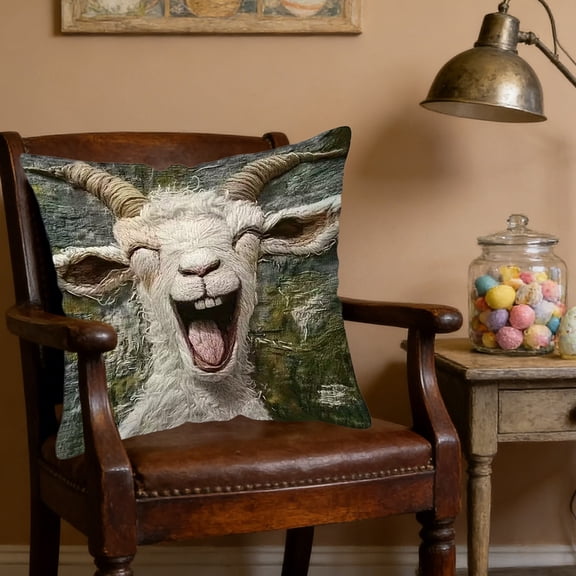Danhjin Throw Pillow Covers Sheep Print Hidden Zipper Sham for Sofa Bedroom, Gift