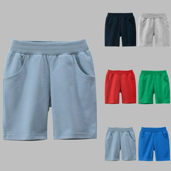 Danhjin Toddler Girls Shorts Kids Casual Summer e Lastic Waist Shorts Solid Color Running Shorts with Double Pocket for Kids 1-9 Years