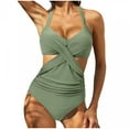 thumbnail image 1 of Danhjin Tummy Control Polyester One-Piece Swimsuit (Women's), XL, 1 of 5