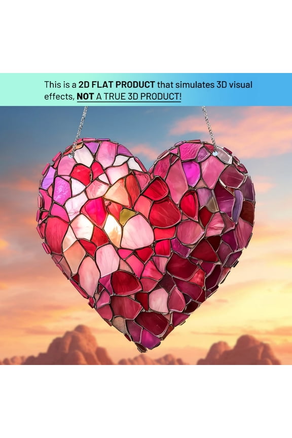 Valentine Ornaments, Valentines Tree Decorations Colorful 2D Flat Acrylic Pendant for Garden Party Decoration as Valentine's Day Supplies