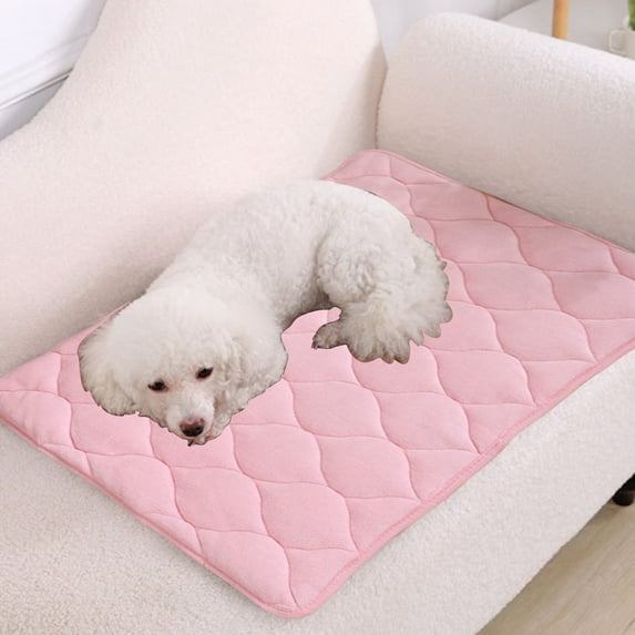 Danhjin Warm Puppy Pads Dog Cool Mat, Winter Absorbent Washable Reusable Pet Mat for Crate Bed Sofa, Antislip Quilted Pad for Puppy Training, Elderly Dogs, Fits Crates & Kennels, 19.7x15.75in