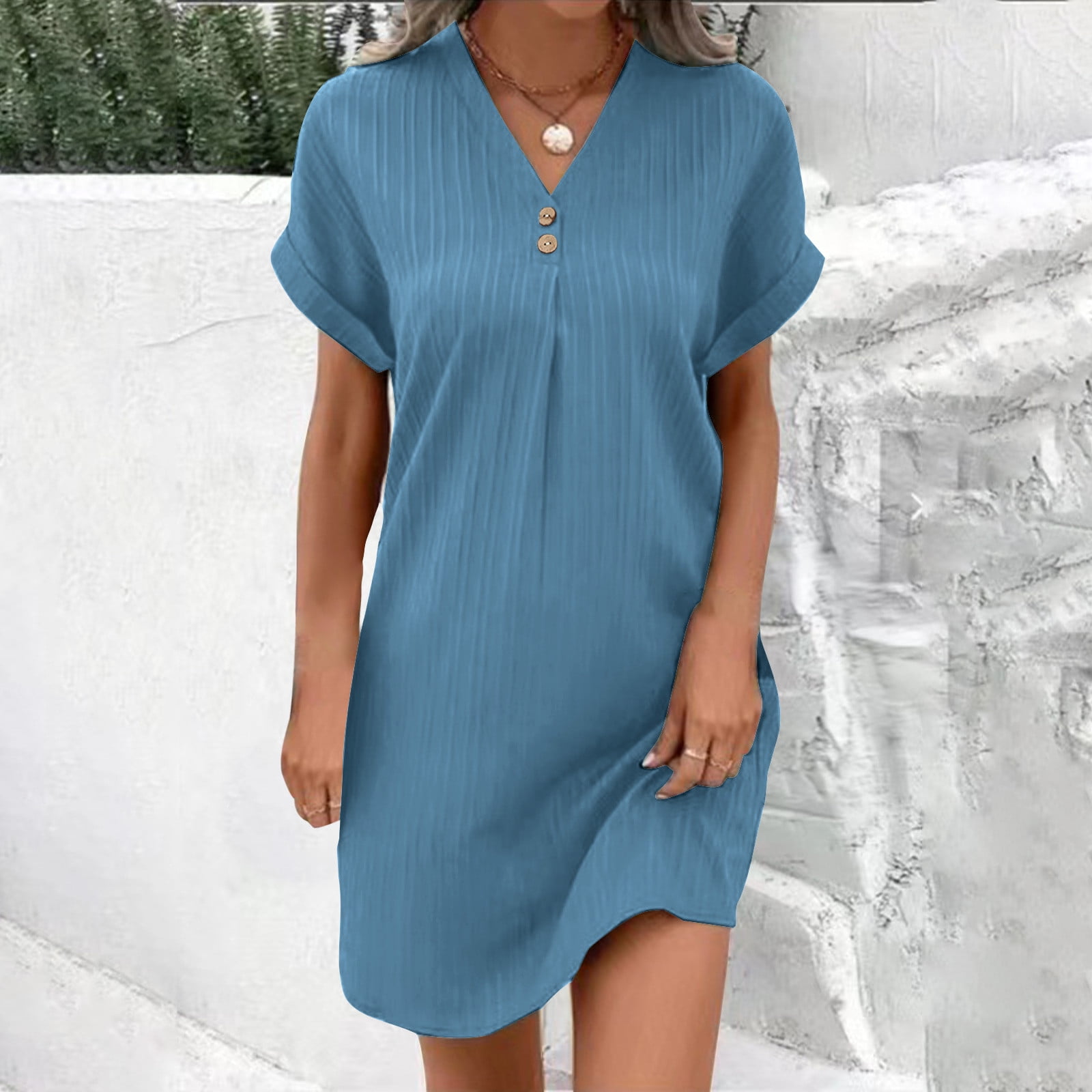 Button down casual dresses outlet