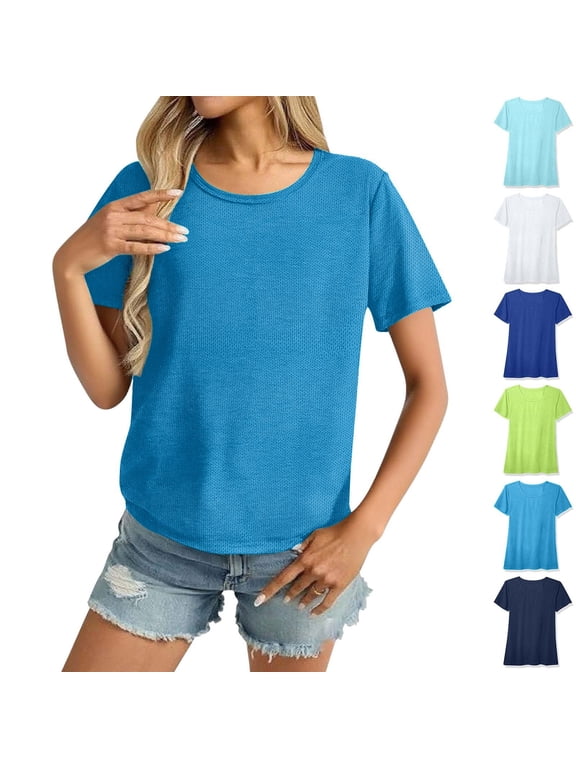Women Quick Dry Workout Top Short Sleeve Athletic Sports Shirt Breathable for Running Gym Yoga Outdoor Travel Basic Tee Shirts